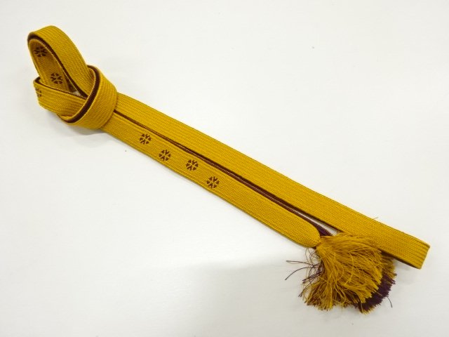 JAPANESE KIMONO / HAND-TIED OBIJIME CORD / SILK